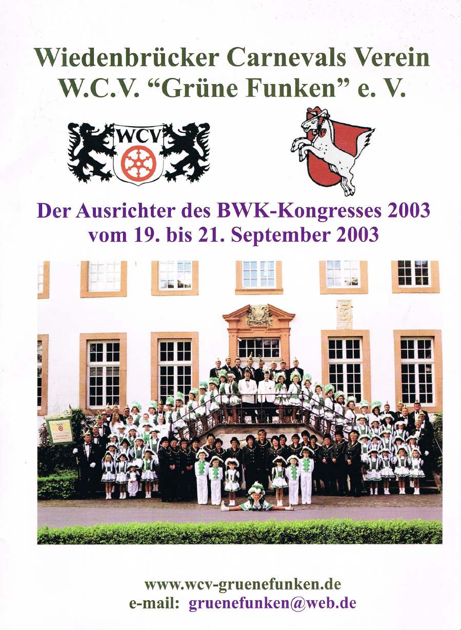 Titelblatt des Programmhefts zum BWK-Kongress 2003