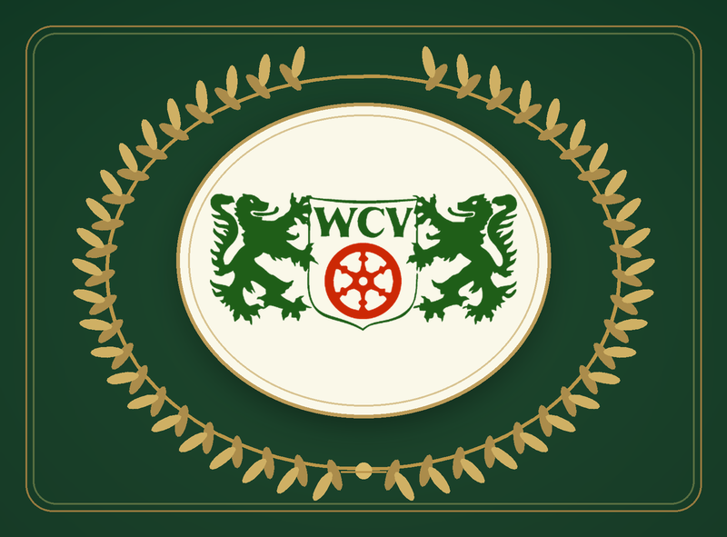 WCV-Wappen im goldenen Lorbeerkranz als Zeichen der Ehrenmitgliedschaft